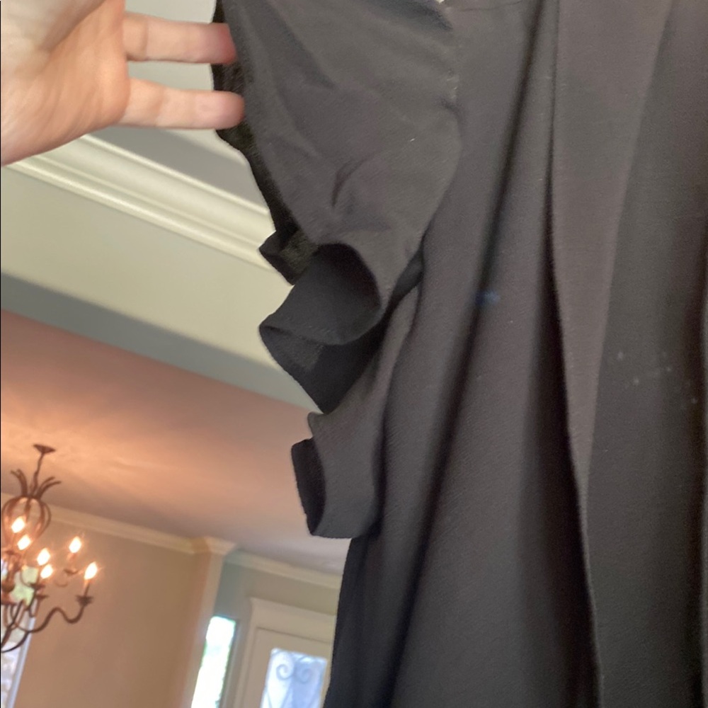 Black Asymmetrical Tiered Cocktail Dress - Picture 5 of 8